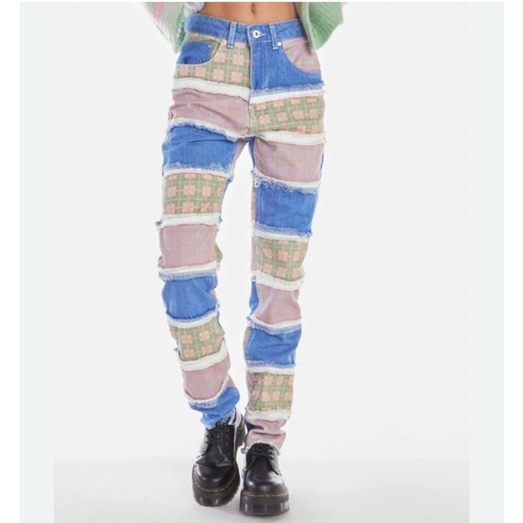 NWT The Ragged Priest Vision Patchwork High Rise Jeans - Picture 3 of 16